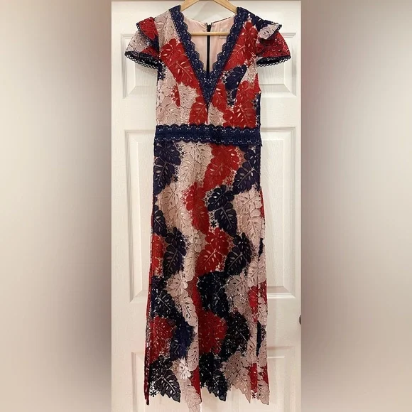 adeline palm lace midi dress Adeline